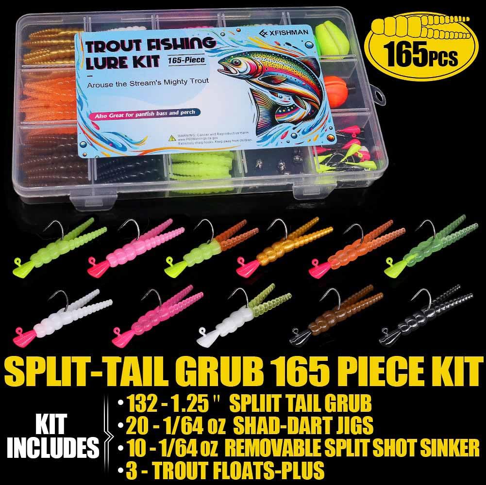 165-piece XFISHMAN trout lure kit packaging
