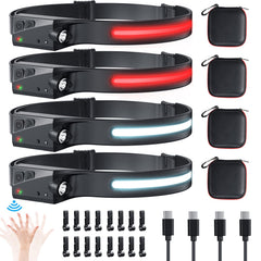xflyee 4pack headlamp case-setup shows compact storage for all components during outdoor trips.