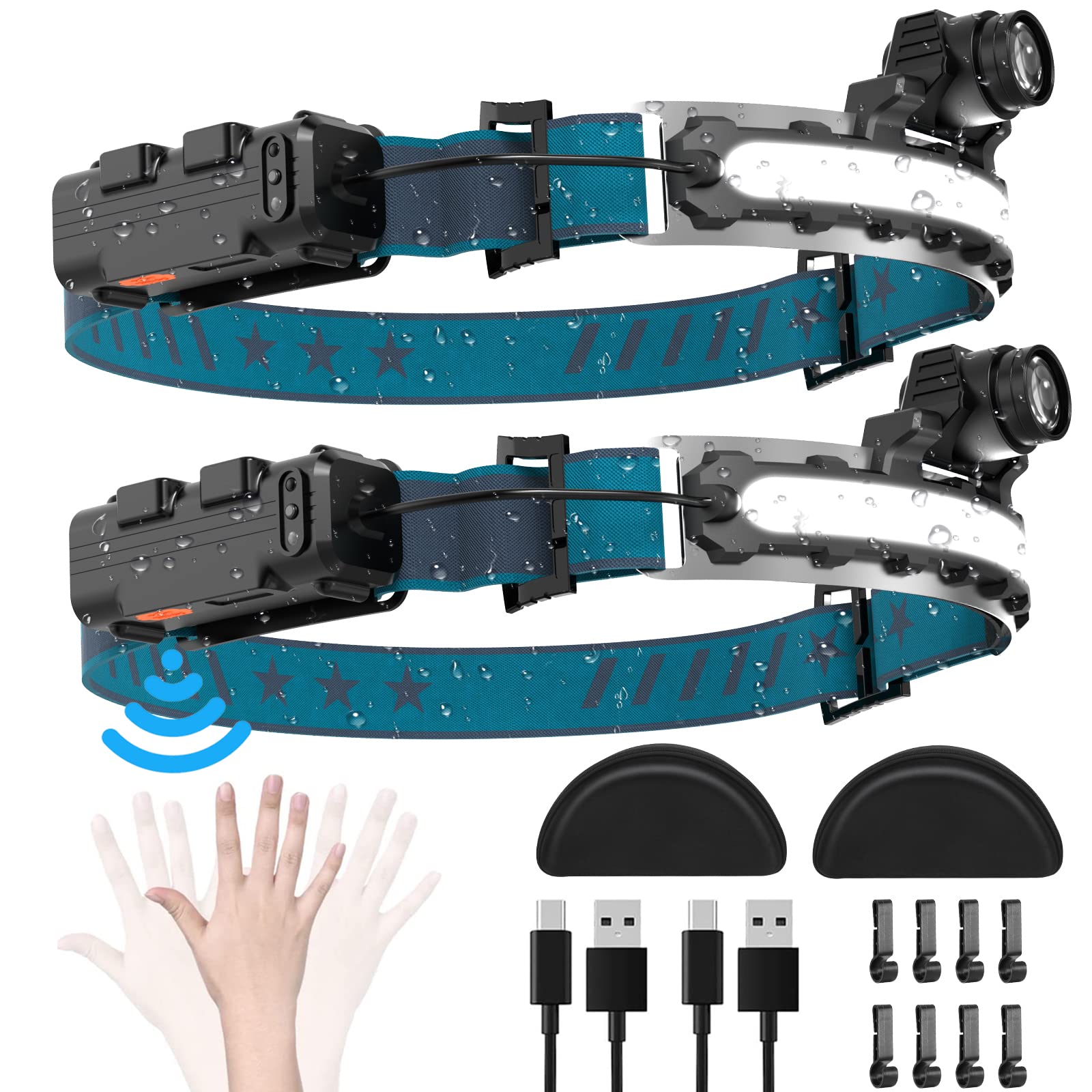 Xflyee LED headlamp 1000-lumen front beam for crisp night visibility during tasks