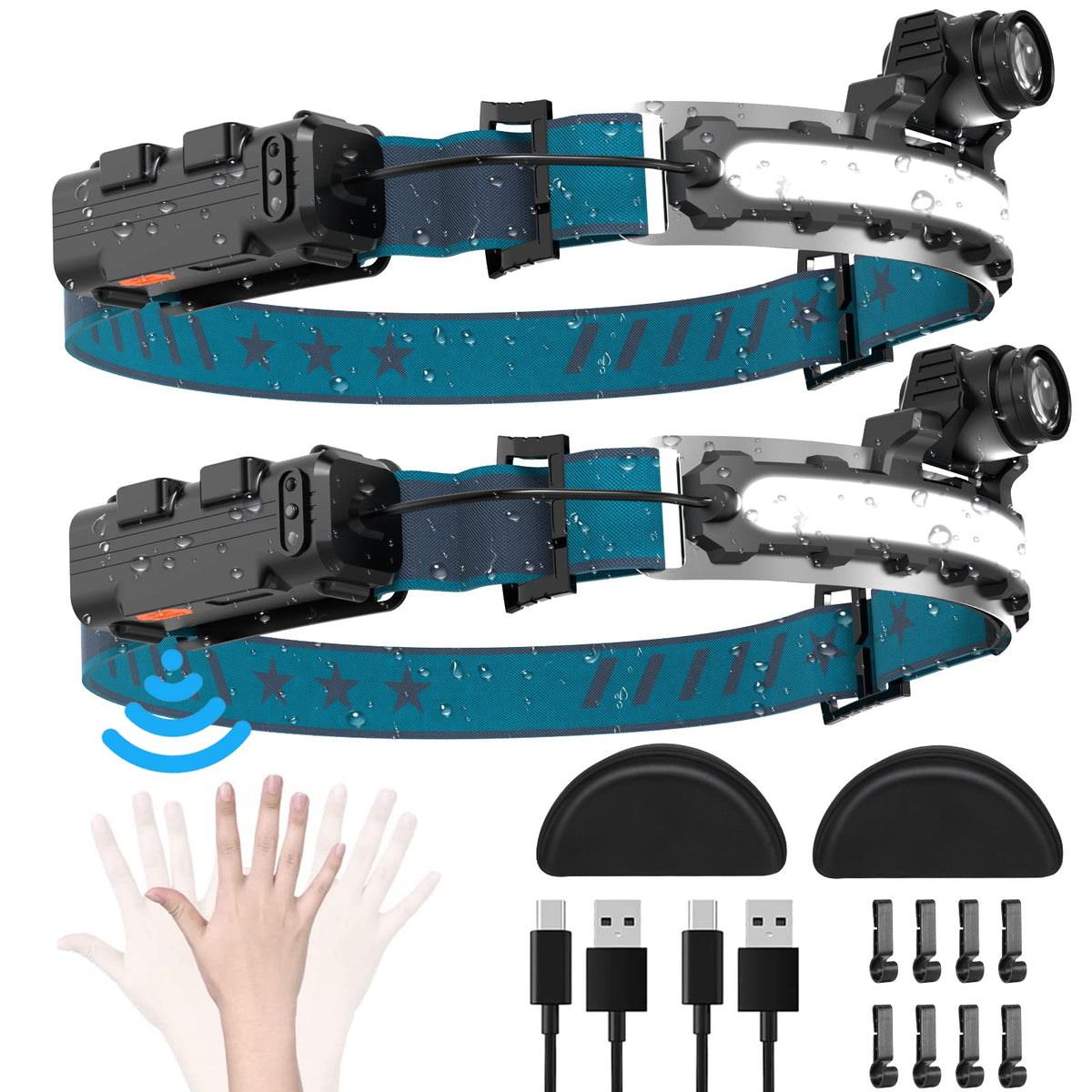Xflyee LED headlamp 1000-lumen front beam for crisp night visibility during tasks
