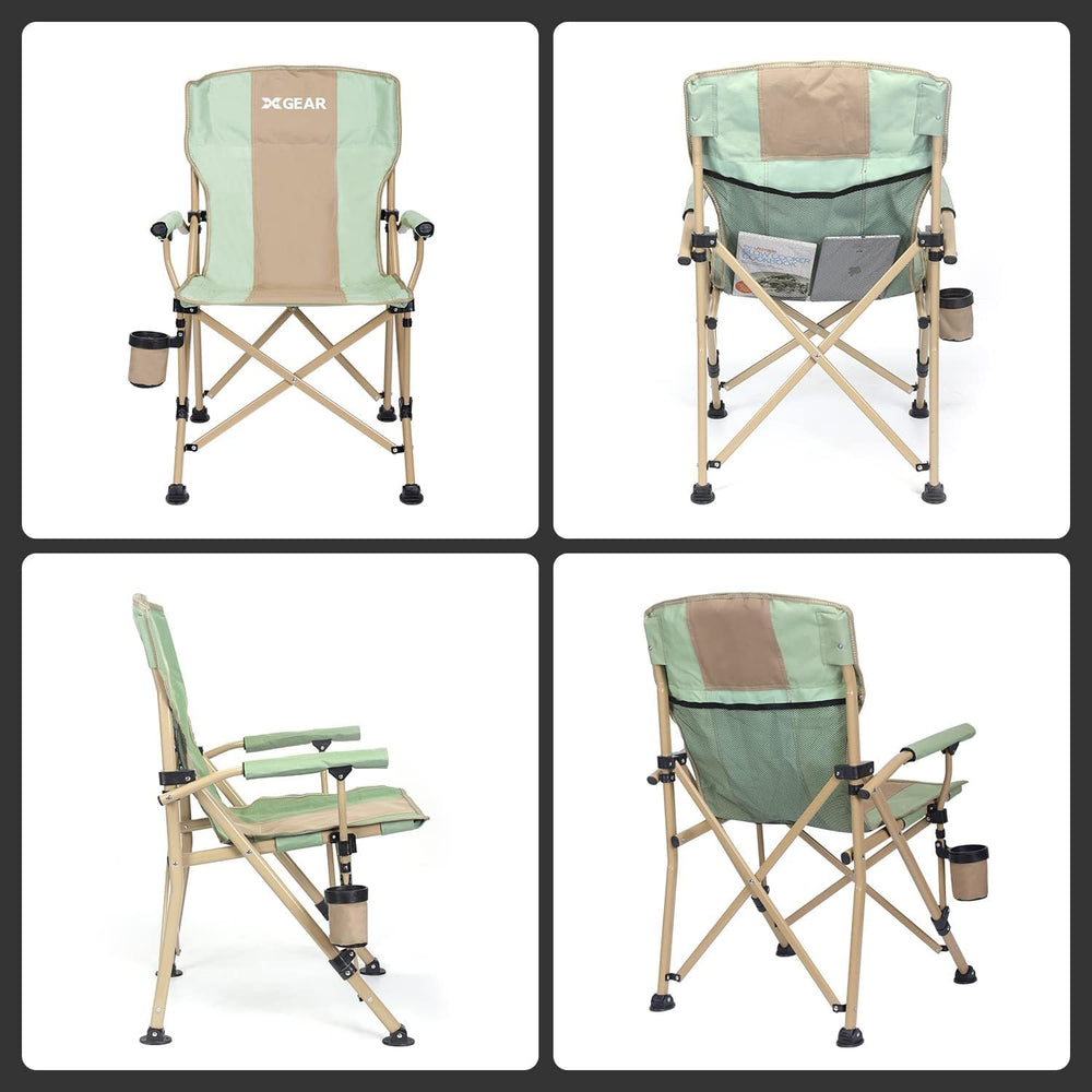XGEAR camping chair cup holder keeps drinks within easy reach