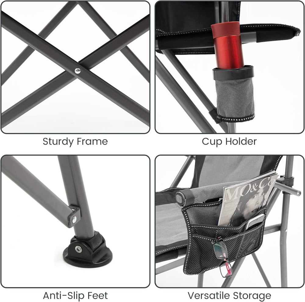 XGEAR camping chair durable steel frame supports heavy use on trails