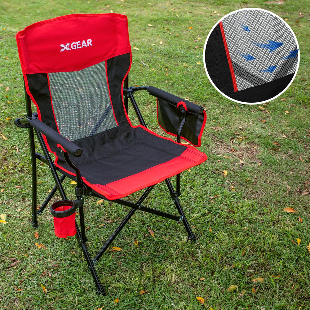 XGEAR camping chair foldable design for quick setup and storage.