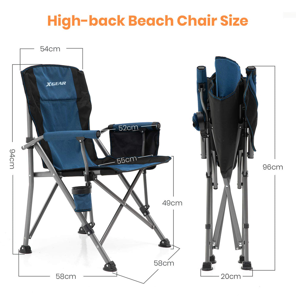XGEAR camping chair folded compact for easy transport.