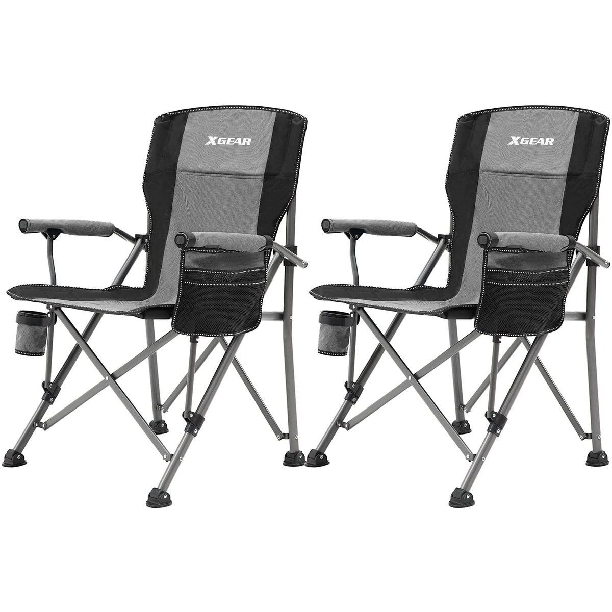 XGEAR camping chair gray high back offers stable comfort for long outdoor sessions