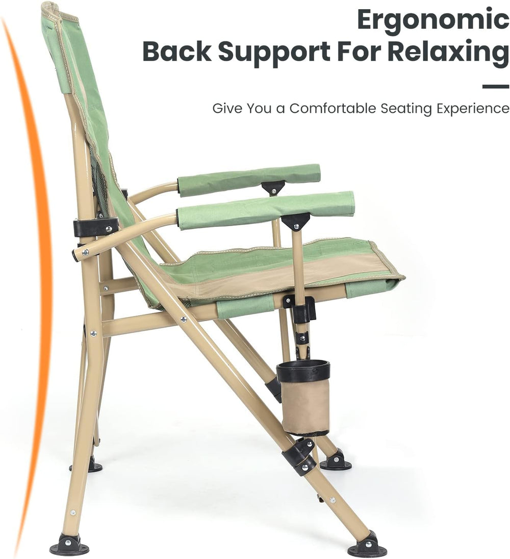 XGEAR camping chair heavy-duty steel frame supports up to 350 lbs