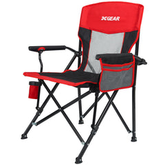 XGEAR camping chair heavy-duty frame keeps you stable on uneven ground.