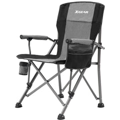 XGEAR camping chair high-back provides stable seating for extended outdoor use, ideal for camping.