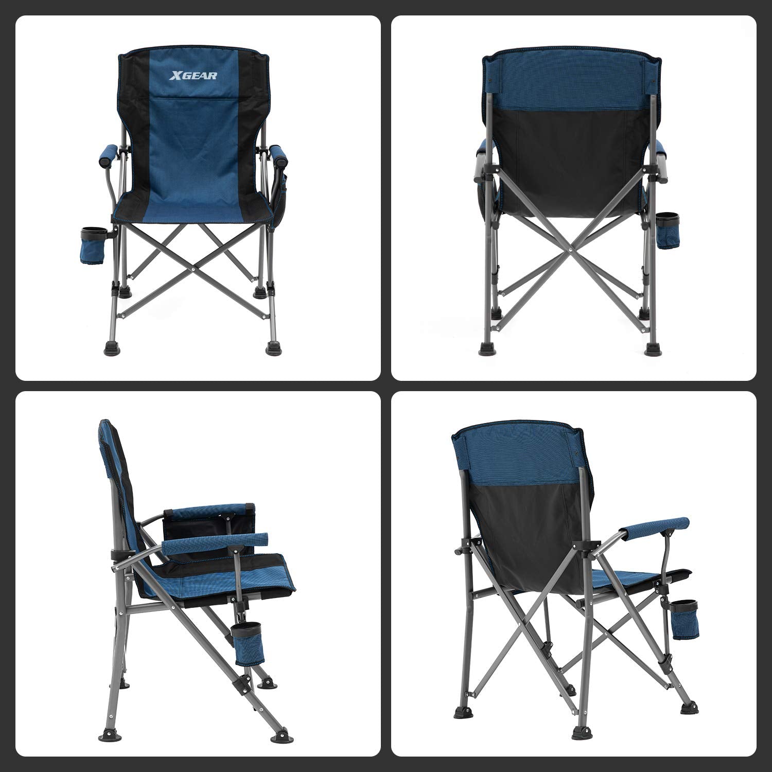 XGEAR camping chair in use at a campsite for outdoors.