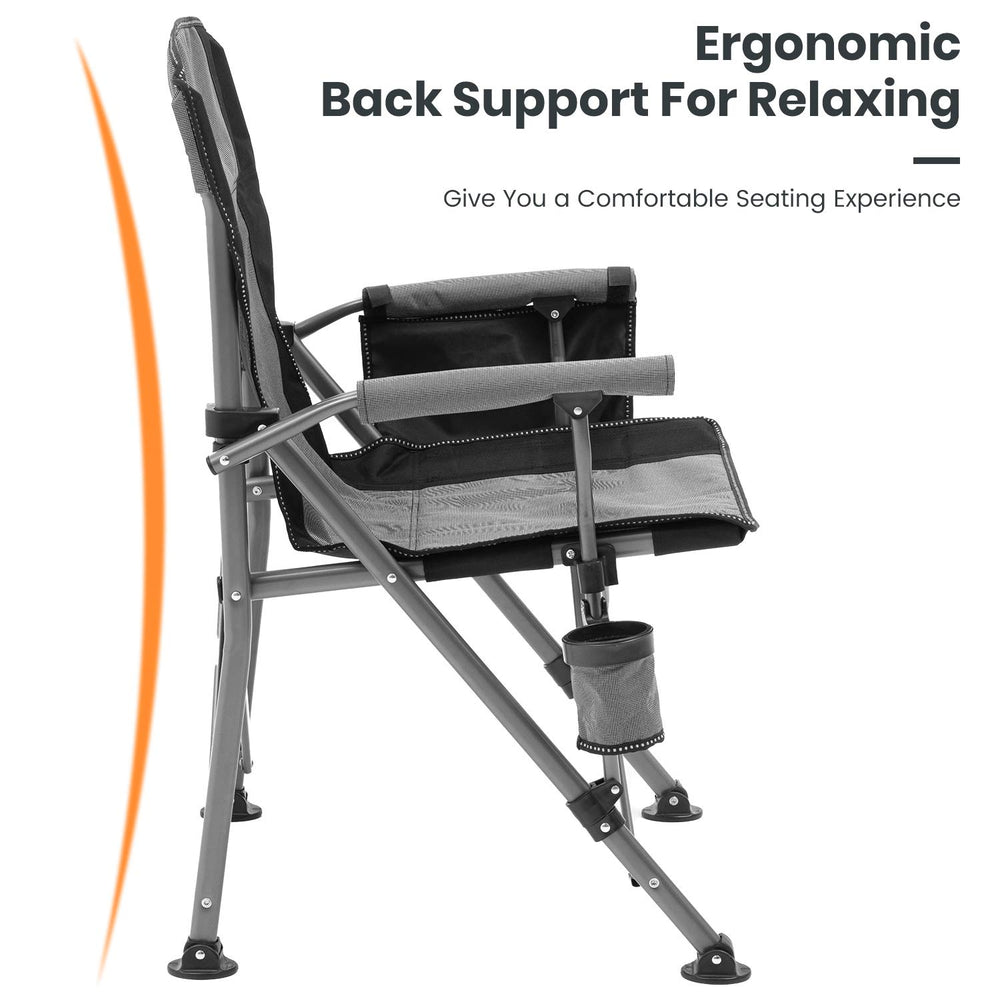 XGEAR camping chair non-slip feet keep stability on grass, sand, and uneven ground.