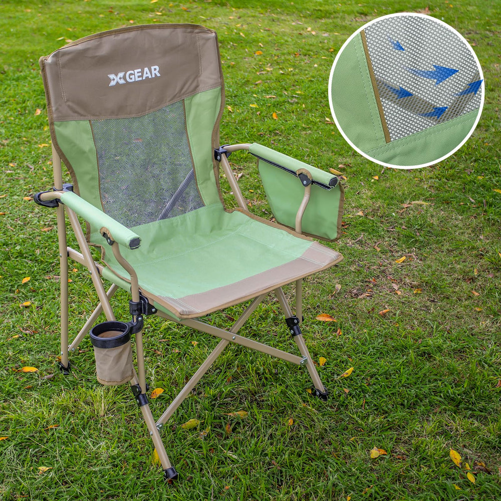 XGEAR camping chair portable with shoulder bag for effortless transport.