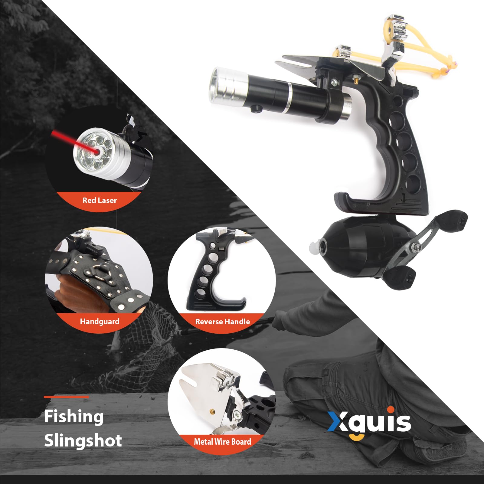 Xguis fishing reel attachment demonstrates versatile gearing for controlled casts.