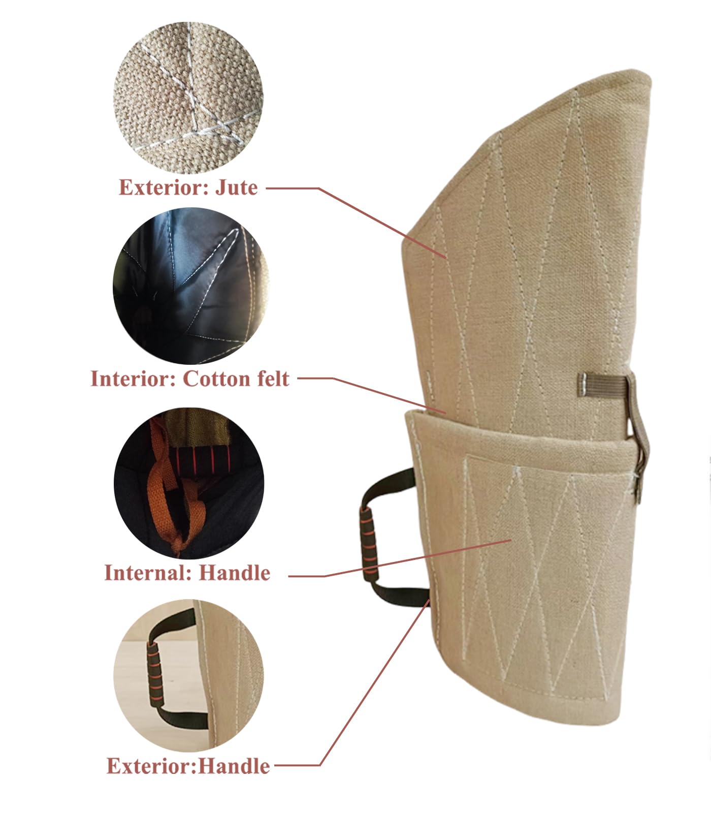 Xiami Leyuan bite sleeve inner padding delivers comfortable bite protection during sessions.