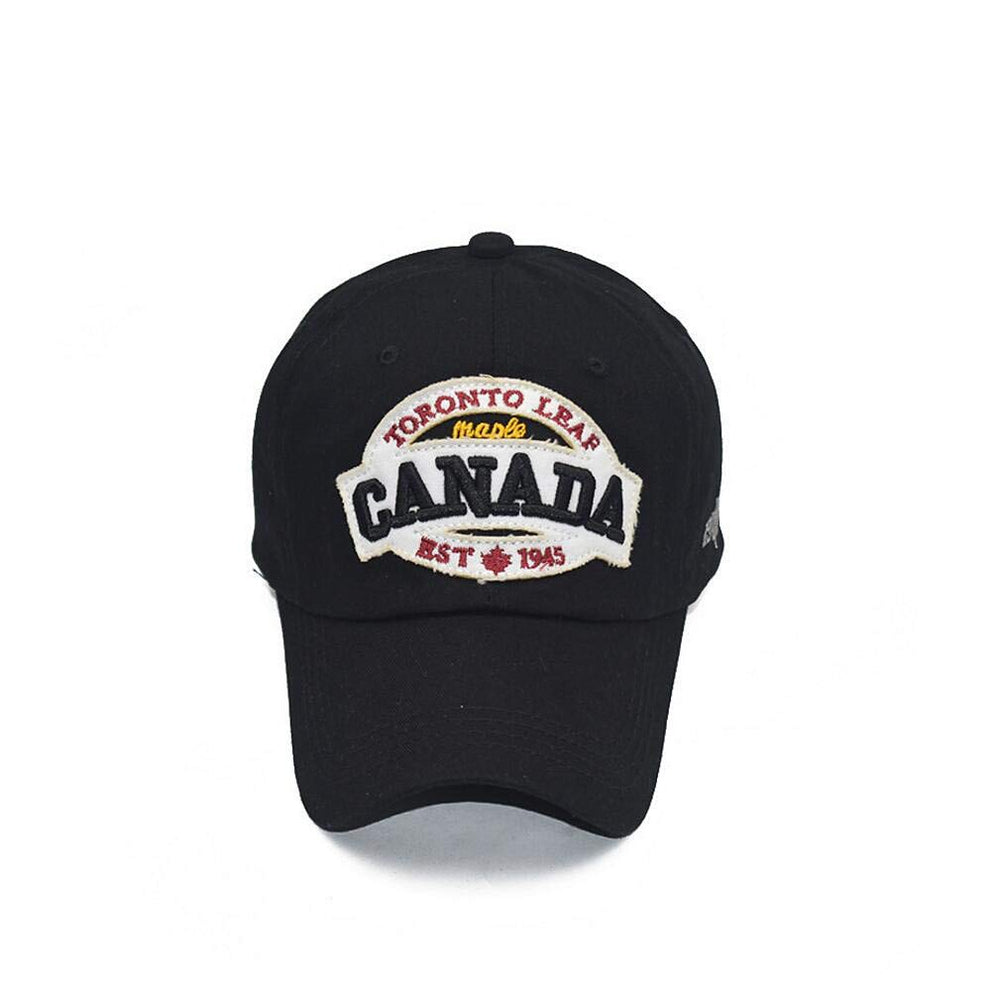 XibeiTrade maple flag baseball cap white side view with clean profile.