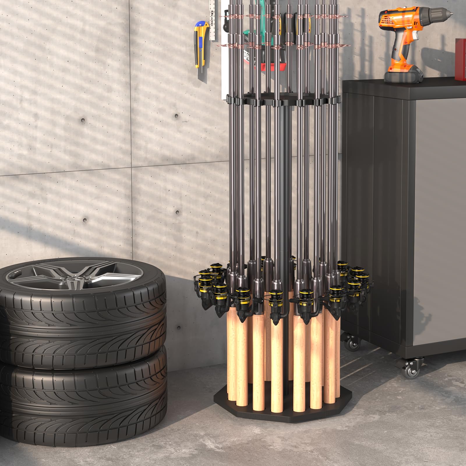 360-degree spinning base with heavy-duty stability