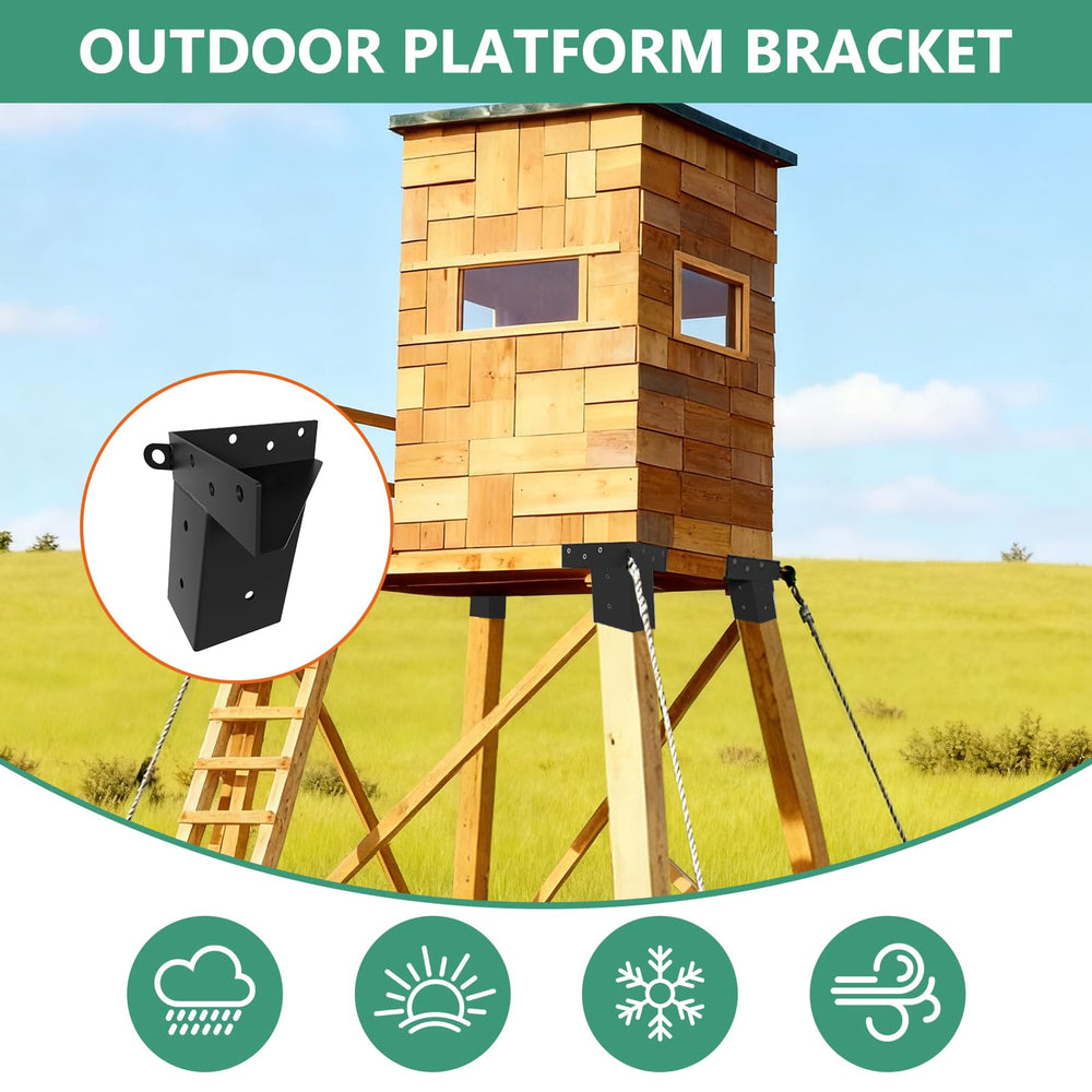 XIHUWZ deer stand brackets 4x4 black powder coating enhances corrosion resistance for outdoor use