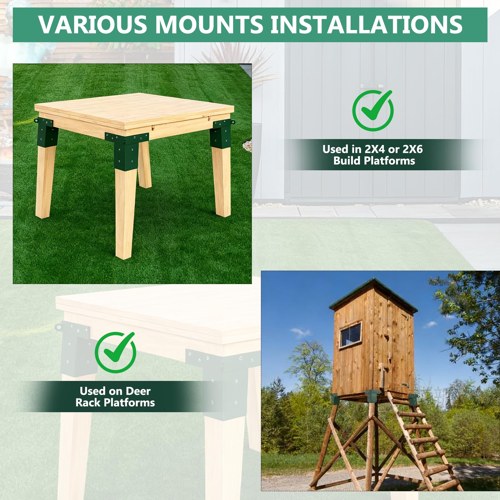 XIHUWZ deer stand brackets 4x4-in-use-on-tree-stand enable secure elevated hunting setups