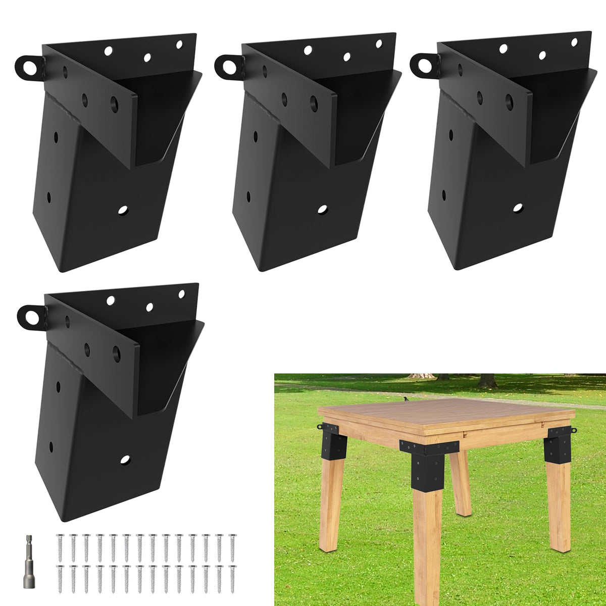 XIHUWZ deer stand brackets 4x4 packaging with screws for quick, secure installation