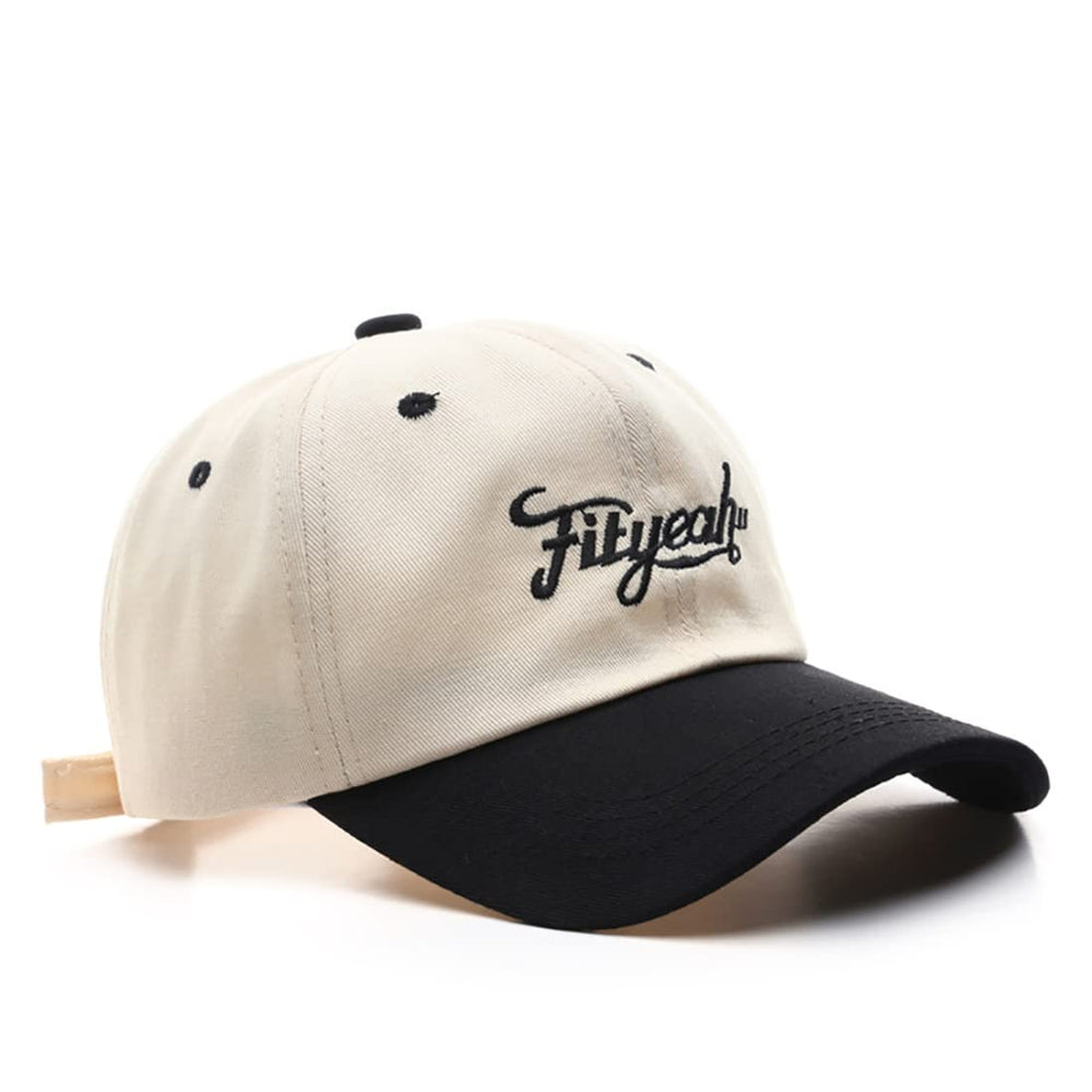 Xilery unisex black baseball cap with white front-letter embroidery