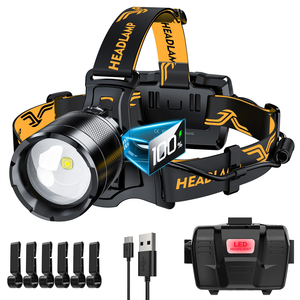 XILUO bright headlamp with 8 modes for versatile outdoor lighting.