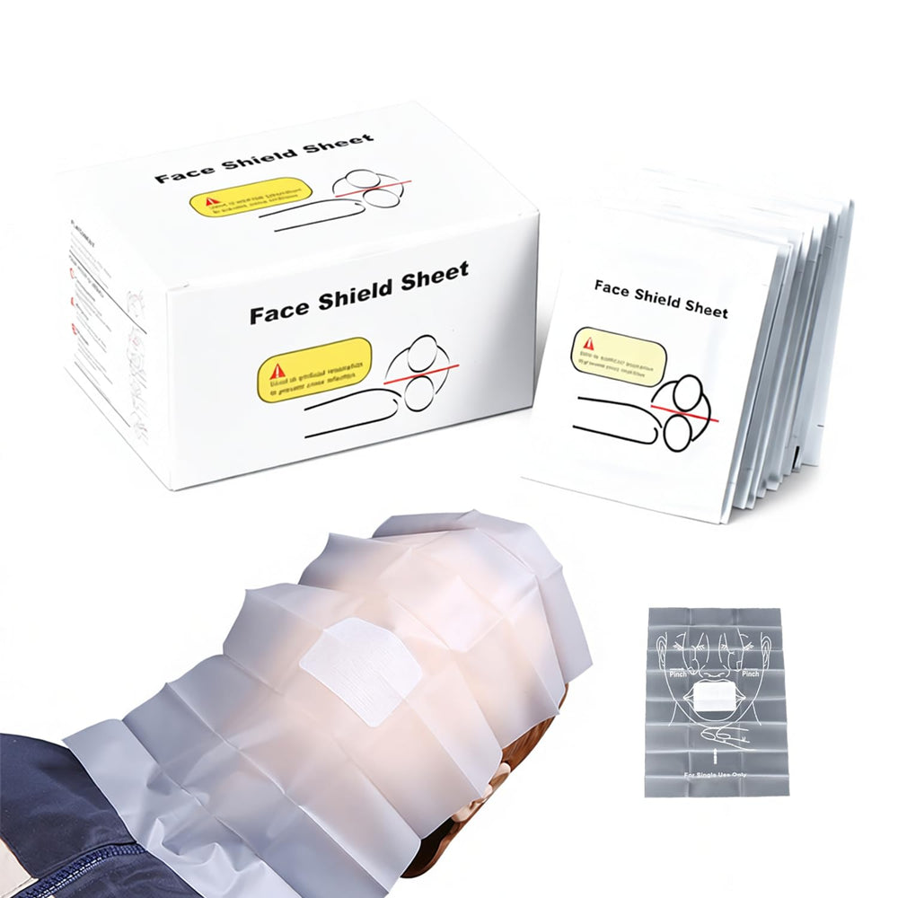 Ximter CPR face shield 200-pack, individually wrapped for clean training sessions.