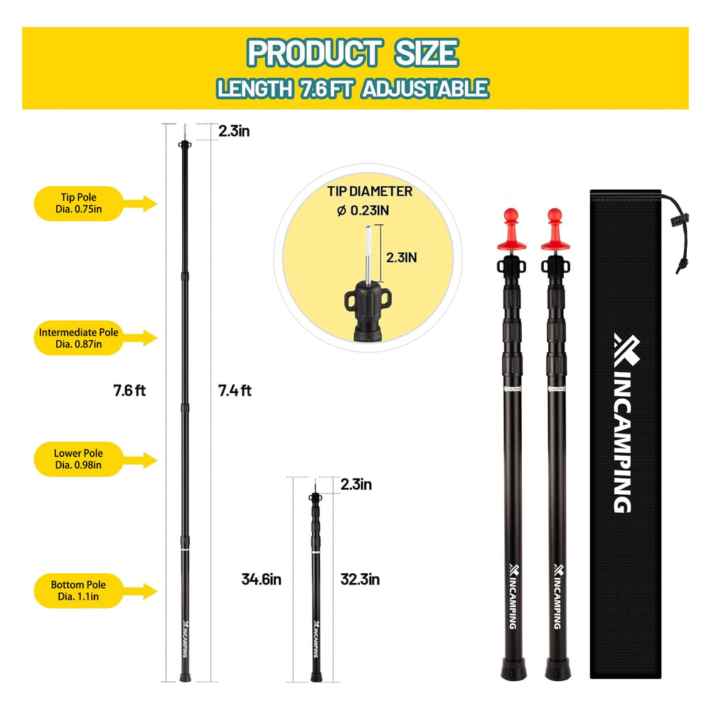 XINCAMPING four-pack with protection caps for long-lasting outdoor use.