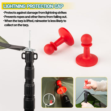 XINCAMPING universal-use tarp poles work with tarps, gazebos, tents.