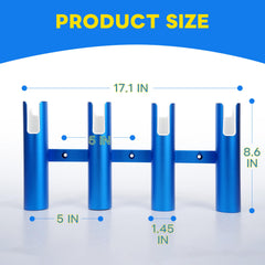 Close-up of aluminium rod holder with scratch-proof lining