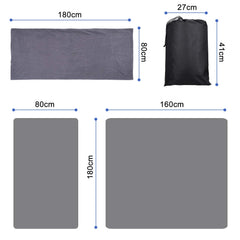 Xinwe fleece sleeping bag liner unfolded size 180 by 160 cm for roomy comfort
