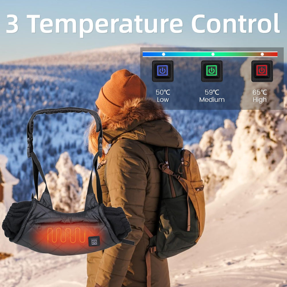 Xiuganpo heated hand muff with 3 temperature controls for easy warmth