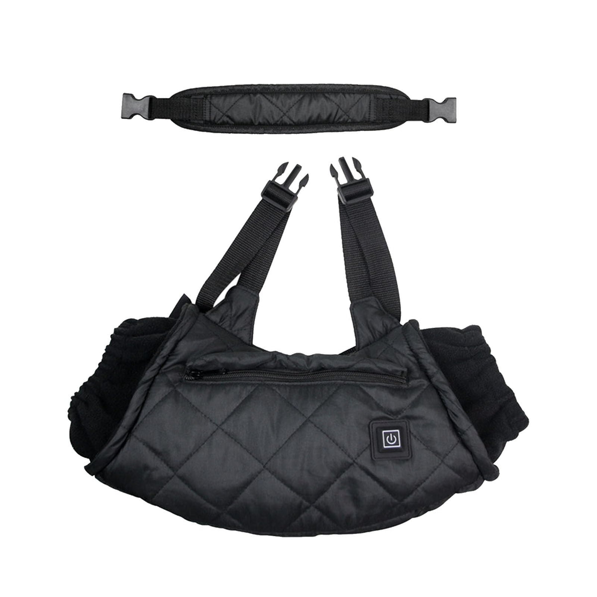 Xiuganpo heated hand muff front view showing compact warmth for outdoors