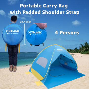XIXIKANK four-person tent fits a family for park days and beach picnics