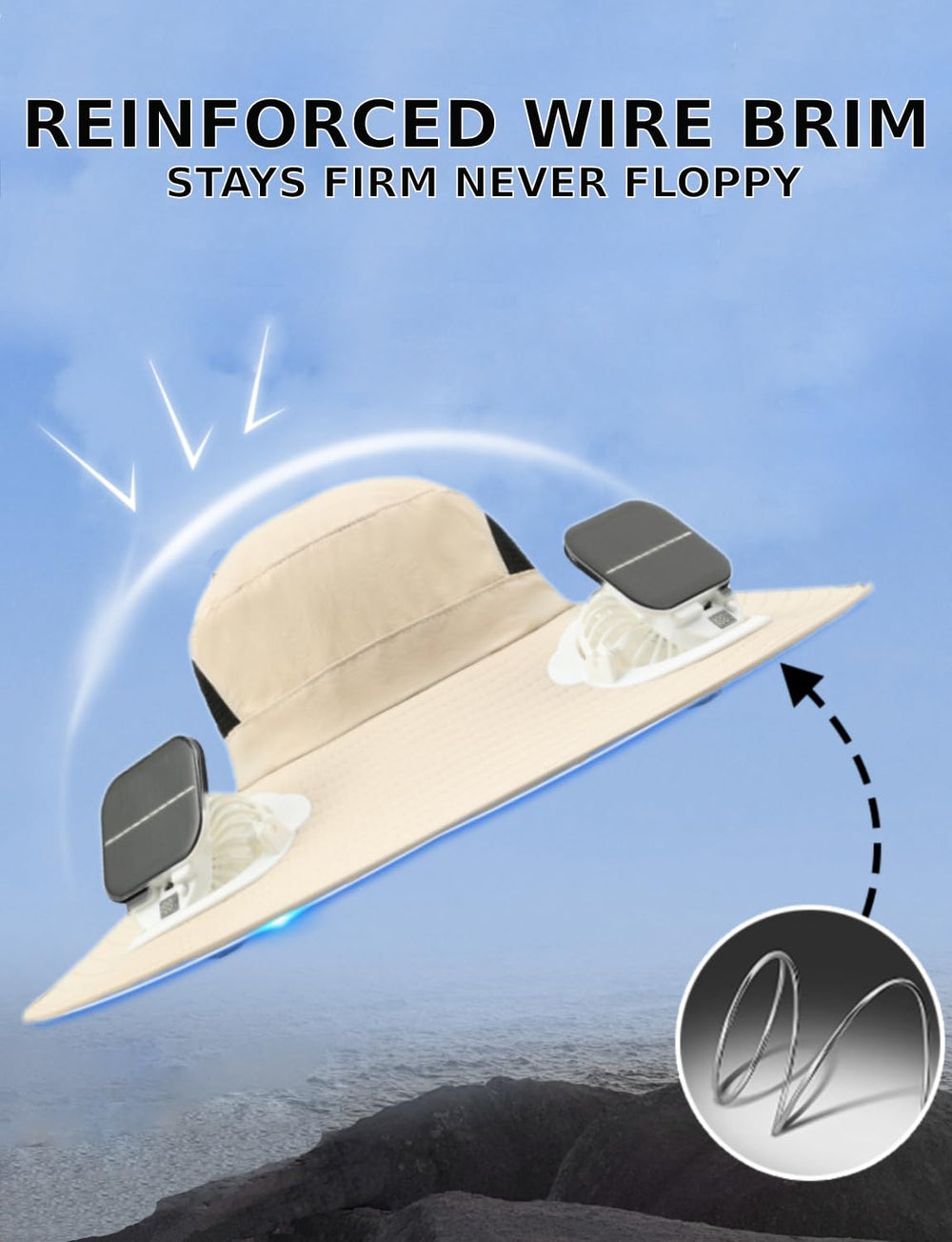 Adjustable drawstring and chin strap on the hat