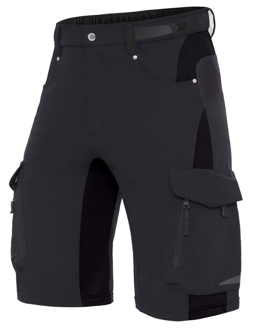 XKTTAC men's outdoor shorts in black with 6 pockets for quick access during hikes