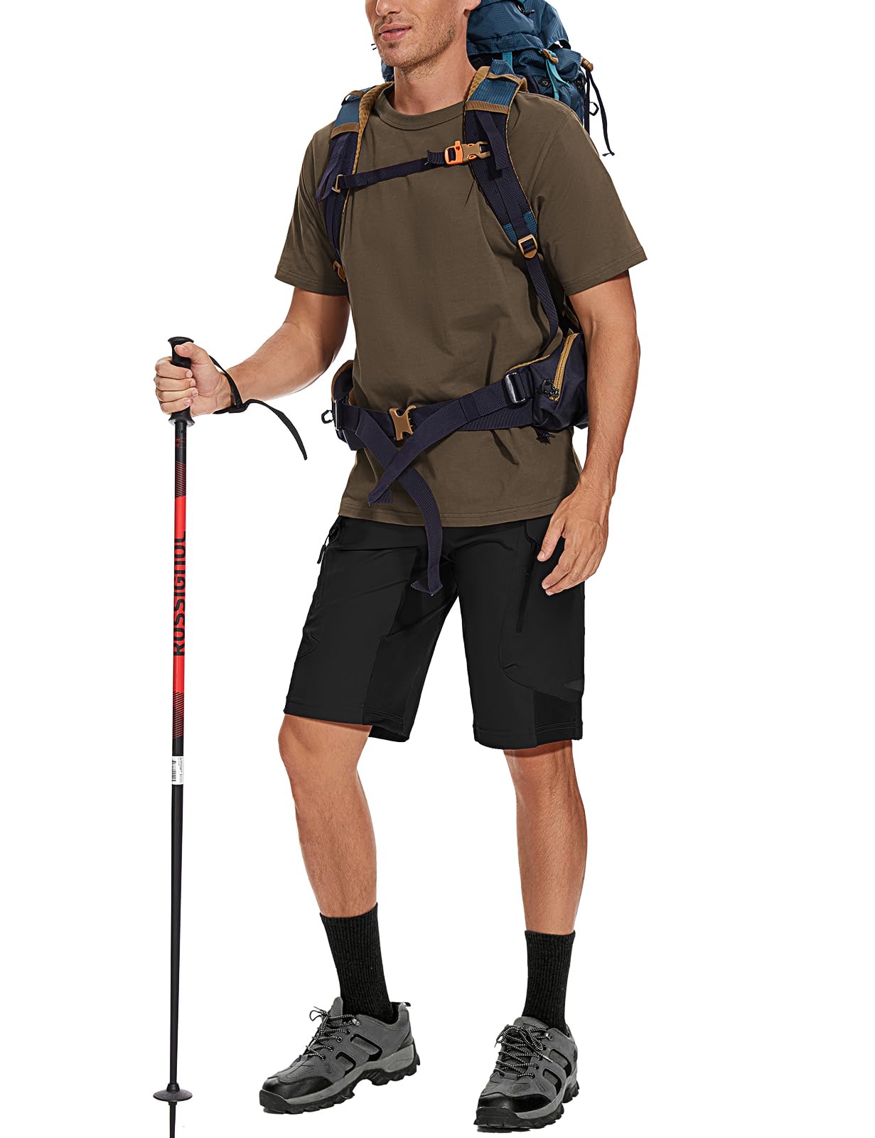 XKTTAC shorts side view showing six-pocket layout for camping gear
