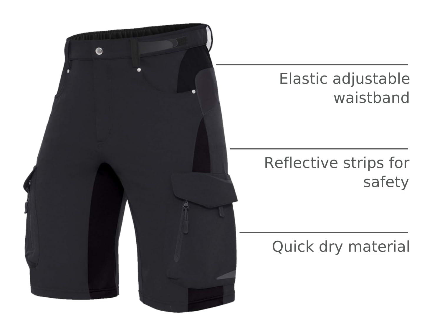 XKTTAC reflective strip shorts increasing visibility at dawn or dusk