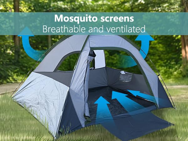XL 3-4 Person Dome Tent pole assembly demonstrates quick setup