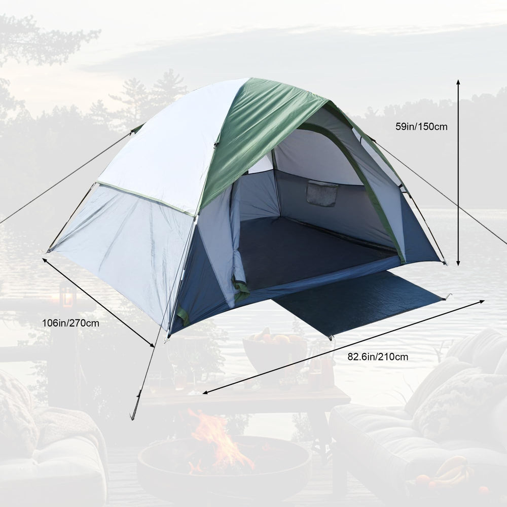 XL 3-4 Person Dome Tent top view highlighting ventilation and space