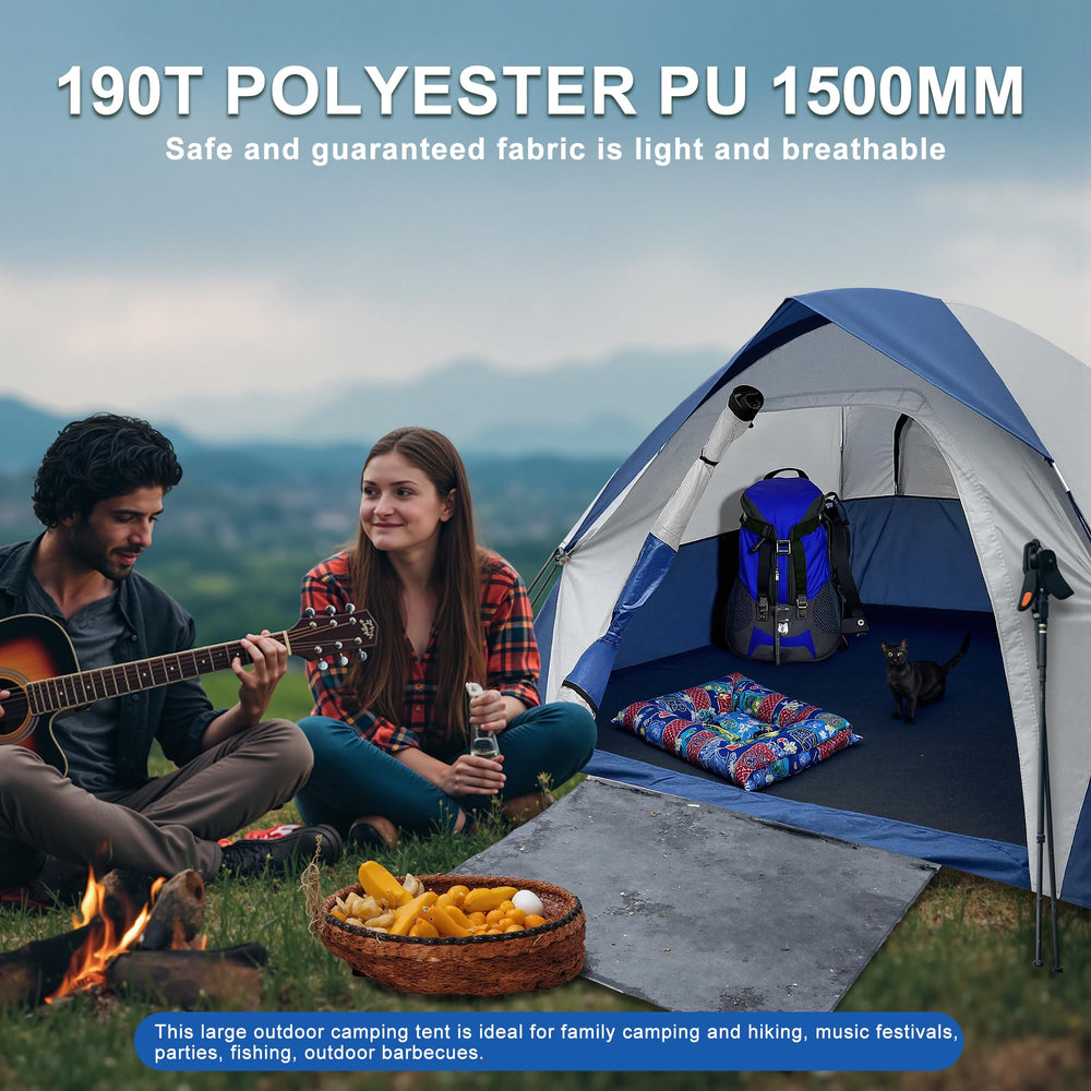 XL 4-person tent top mesh window enhances airflow.