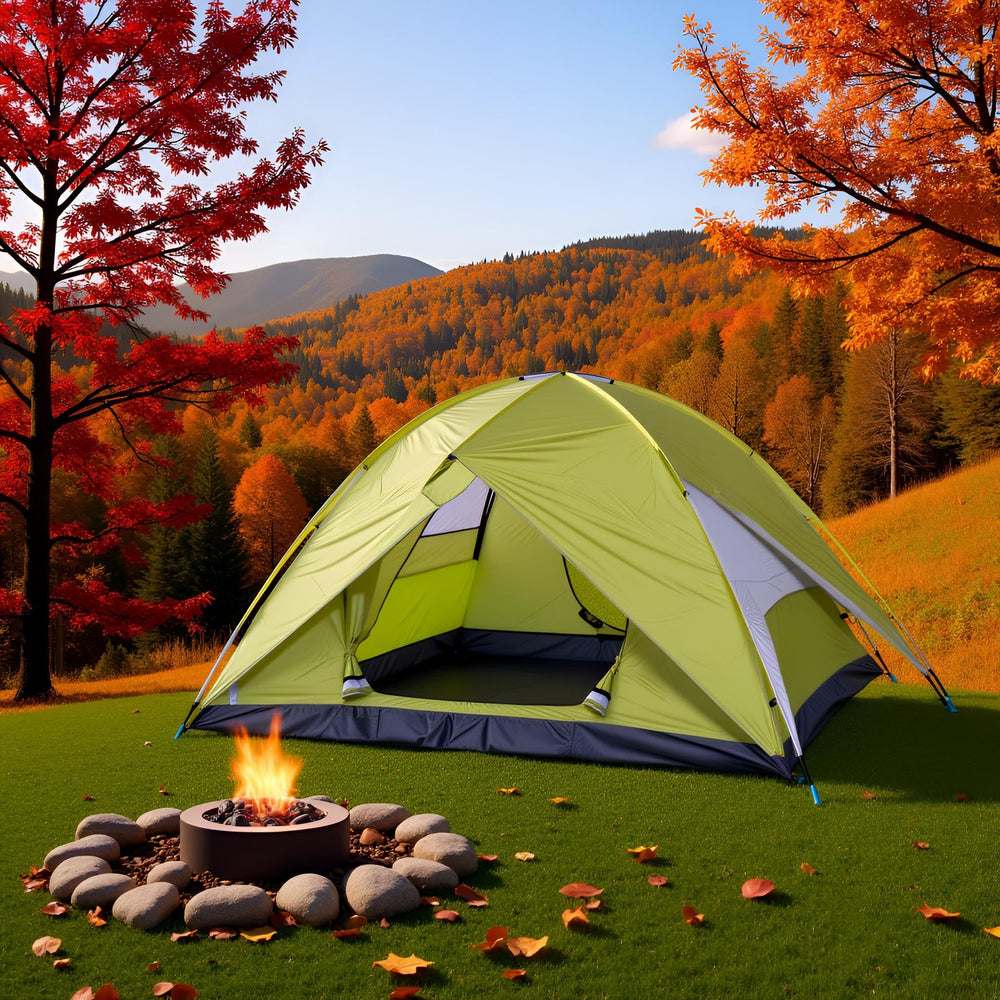 XL 4-person camping tent with oxford-floor waterproof design for all-terrain use