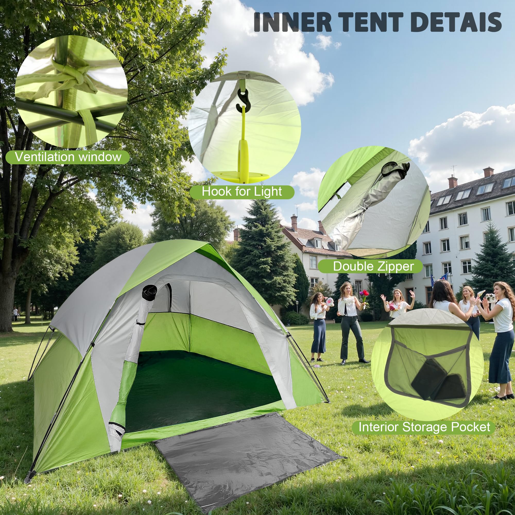 XL 6-person interior shows spacious sleeping area for family trips.