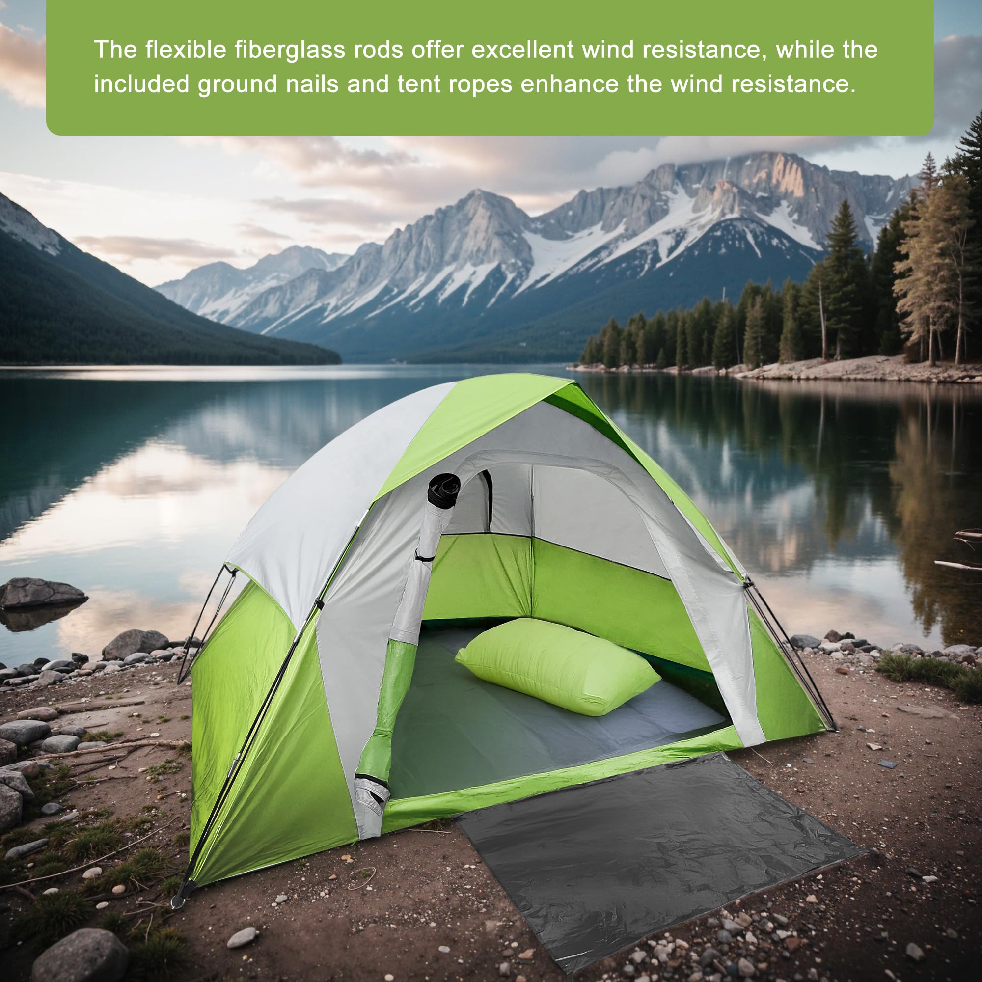 XL tent mesh ventilation windows improve airflow and reduce condensation.