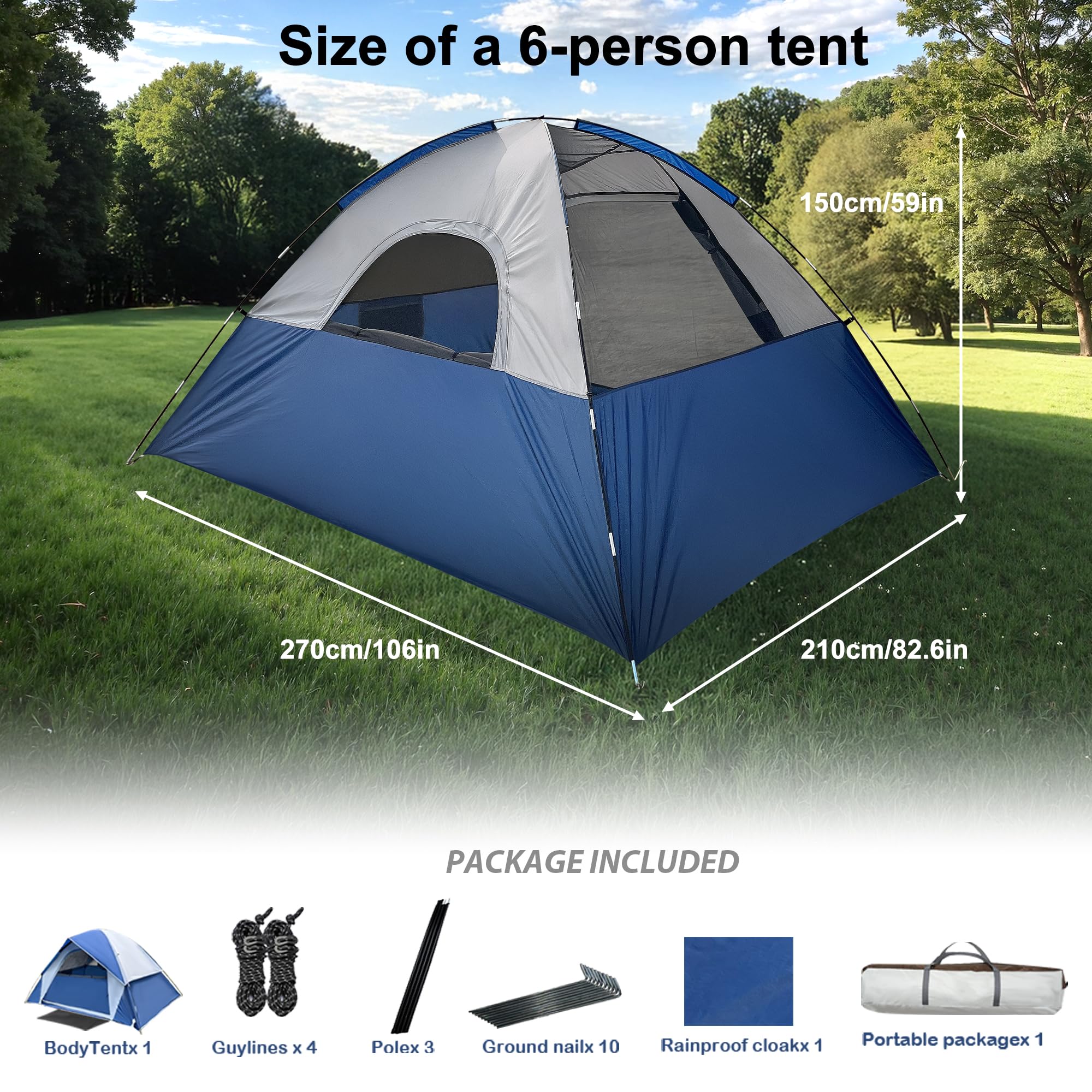 XL Tent inner layer of breathable fabric enhances comfort and airflow.