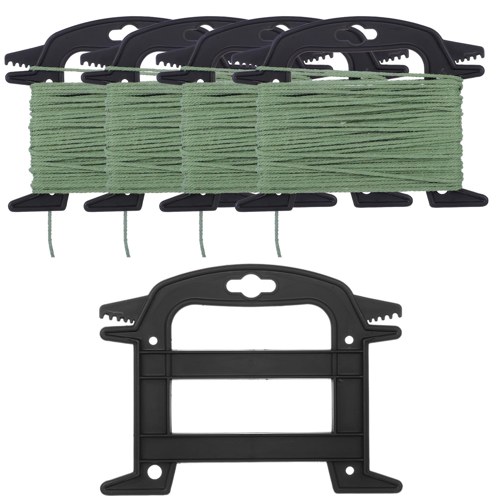 XLIUAX 4-pack rope winders in black PP plastic