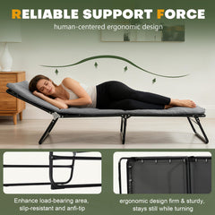 XMT camping cot mattress unfolds into a comfortable bed outdoors
