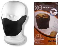 XO Neoprene half cover black face ski mask side view for warmth in cold weather
