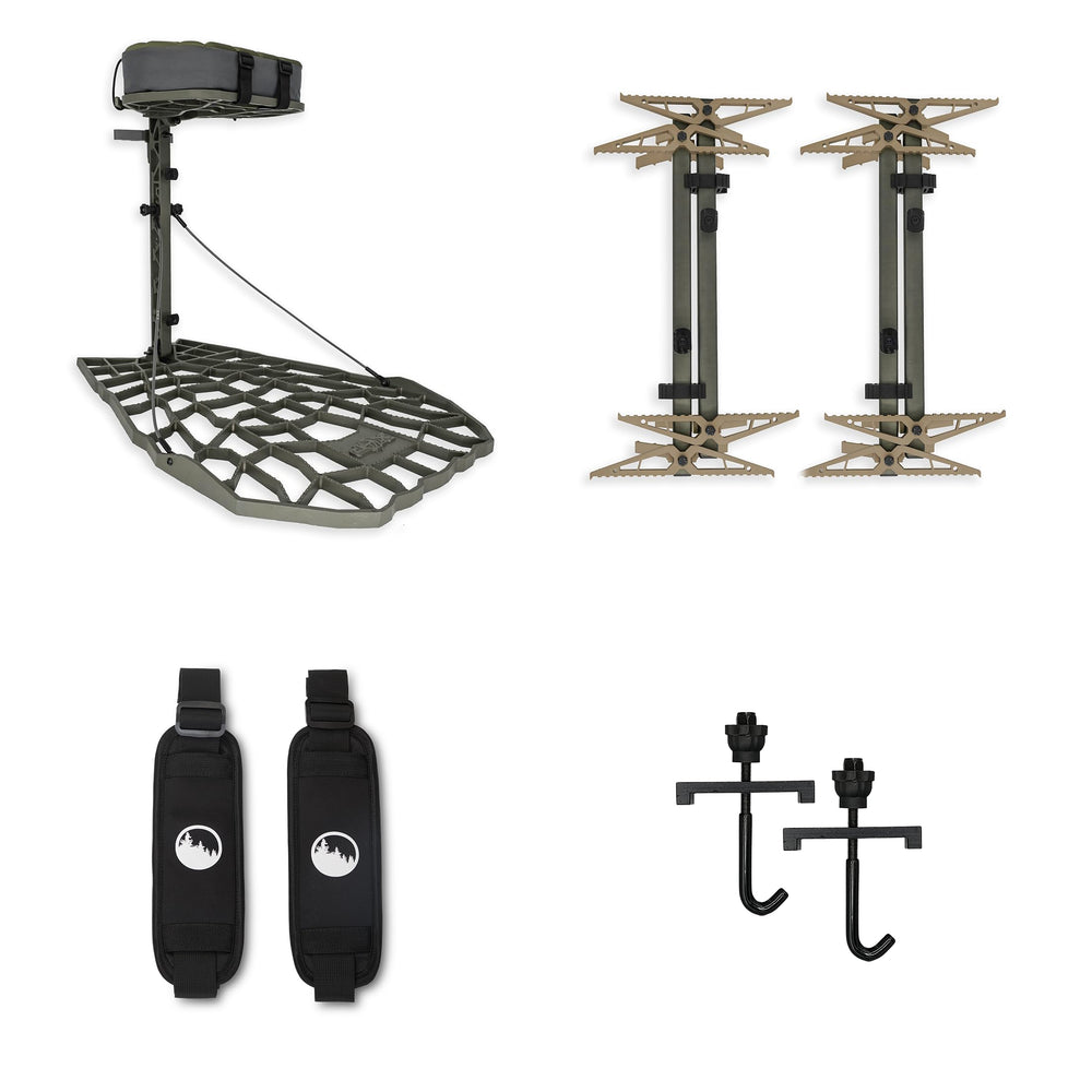 XOP Air Raid Evolution front view, compact stand for quick hunting setups.
