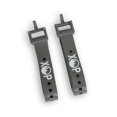 Gearstraps securing climbing sticks in the field