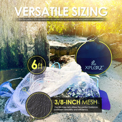 XPLORZ American cast net 6ft radius for accurate bait fish casting