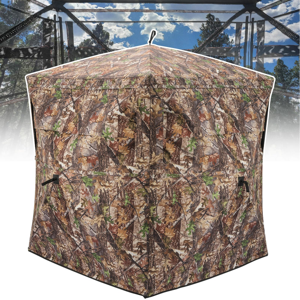 XProudeer hunting blind 270-degree see-through panel offers wide visibility for safer shot angles